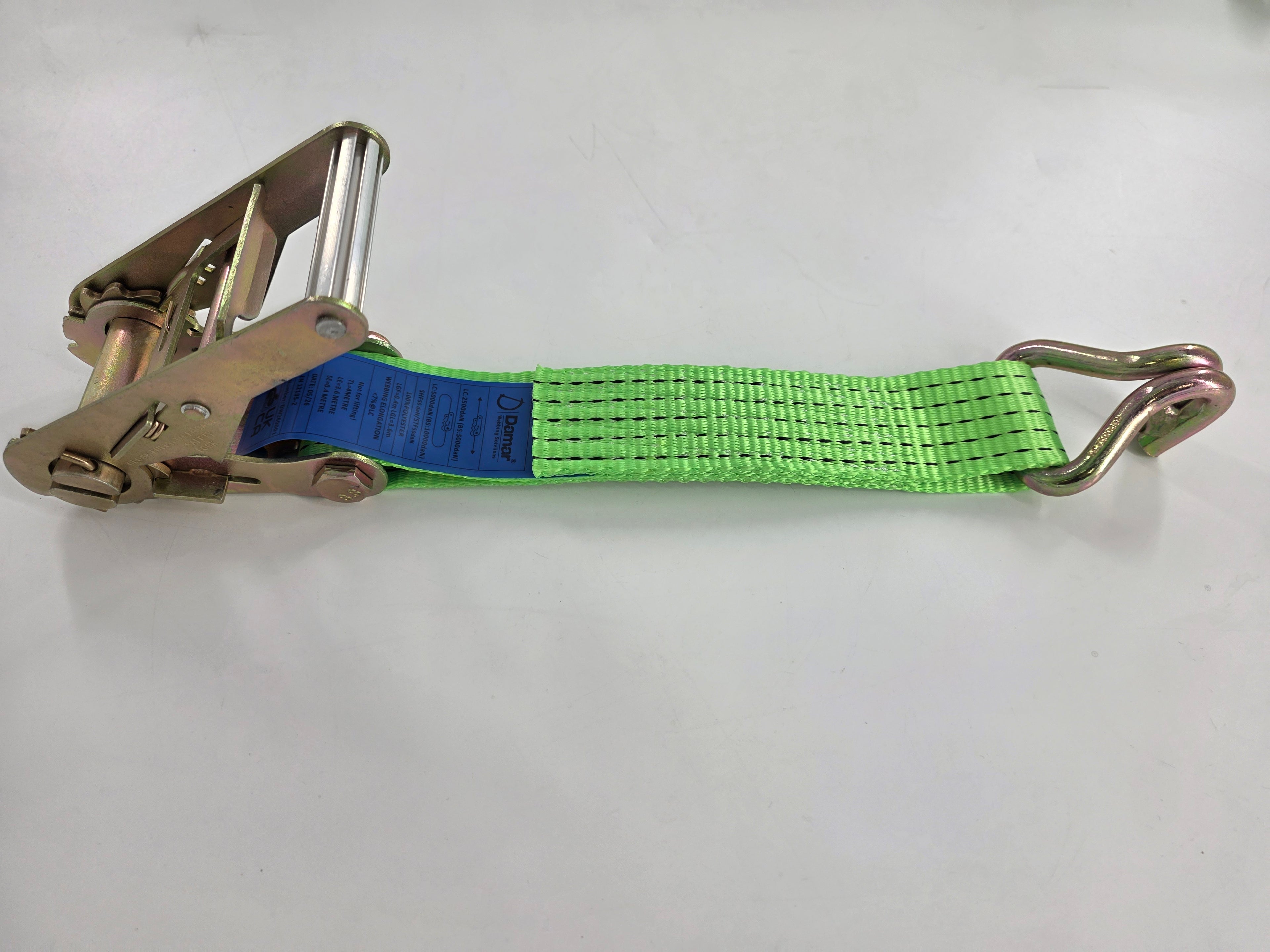 Vehicle Transporter Recovery Straps With Soft links x 4 Hi Visibility Green