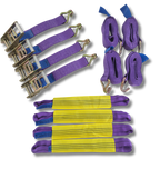 Vehicle Transporter Recovery Straps With Soft links x 4 Violet