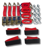 Recovery Ratchet RED Over wheel strap with Grip Sleeve x 4
