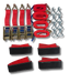 Recovery Ratchet RED Over wheel strap with Grip Sleeve x 4