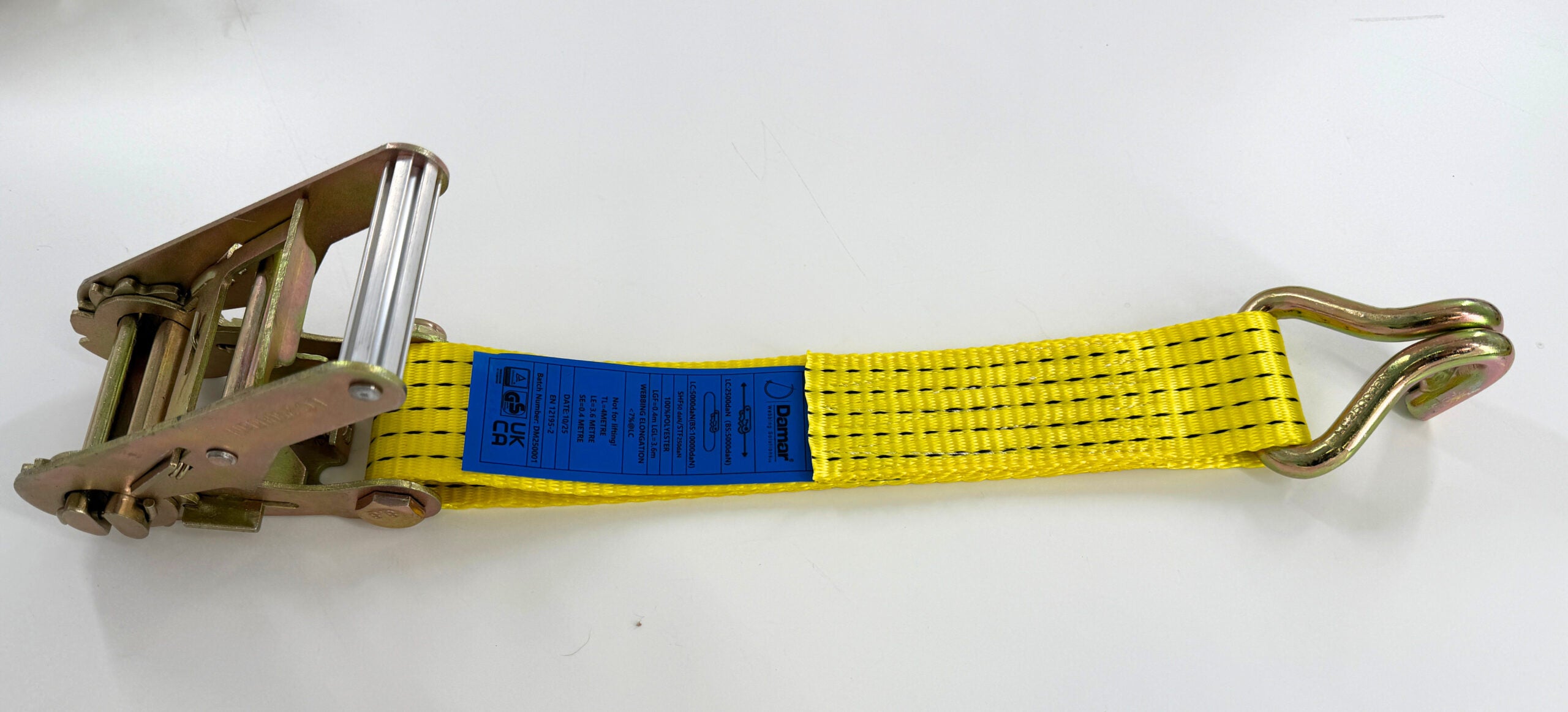 Vehicle Transporter Recovery Straps With Soft links x 4 Yellow Secondary image