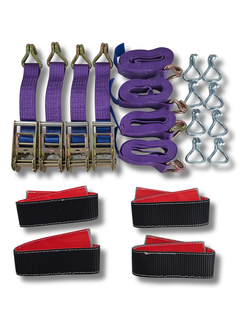 Recovery Ratchet Violet Over wheel strap with Grip Sleeve x 4