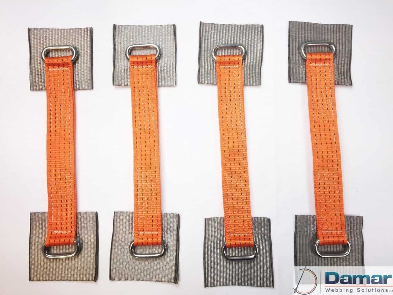 Vehicle Transporter Recovery Straps Orange Small Pad x 4 Secondary image