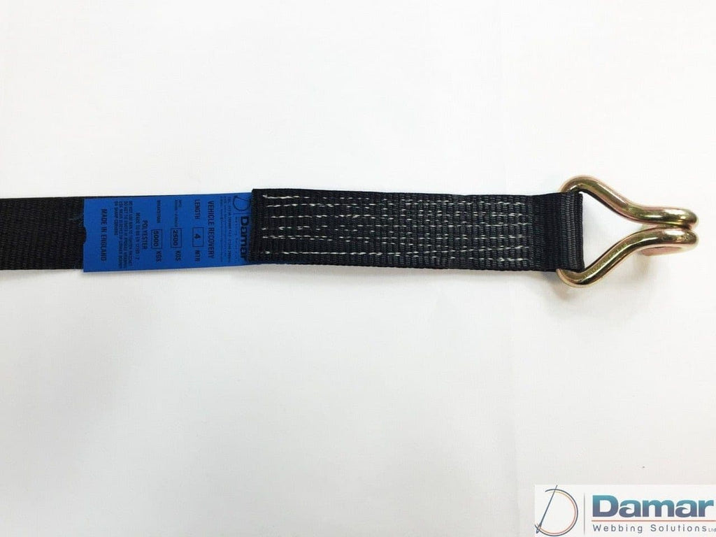 Vehicle Transporter Recovery Straps Black Small Pad x 4 - Damar Webbing Solutions Ltd