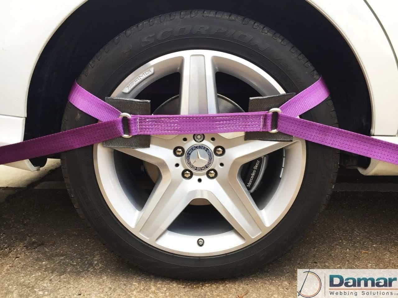 8 x Recovery Ratchet ! Purple ! Alloy Wheel Straps Trailer 5ton Secondary image