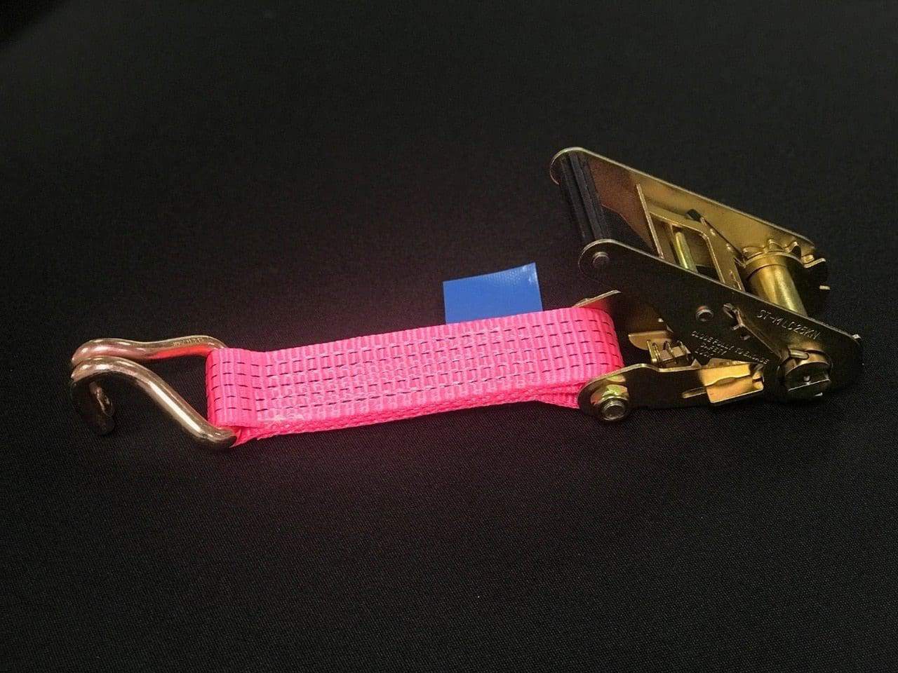 Recovery Ratchet Alloy Wheel Straps Trailer  x 4 Hi Vis PINK Secondary image