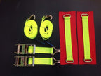 Recovery Ratchet ! HI-VIZABILITY YELLOW ! Alloy Wheel Safety Straps Trailer x2 B - Damar Webbing Solutions Ltd