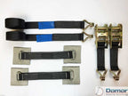 2 x 4mtr recovery alloy wheel ratchet transporter trailer straps strop Black - Damar Webbing Solutions Ltd