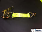 Vehicle Transporter Recovery Straps Hi Vis Yellow soft links x 4 - Damar Webbing Solutions Ltd