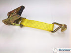 Vehicle Transporter Recovery Straps Yellow Big Pads x 4 - Damar Webbing Solutions Ltd